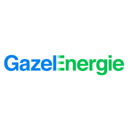 logo texte Bleu et vert du fournisseur de gaz Gazelenergie