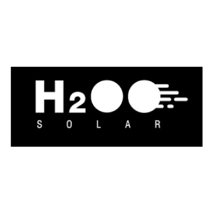 logo de la société h200 Solar, texte blanc sur un rectangle fond noir